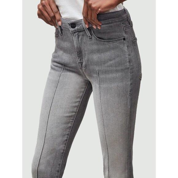 Frame Le High Straight Pintuck Gray Denim Jeans sz 24 - Picture 3 of 7
